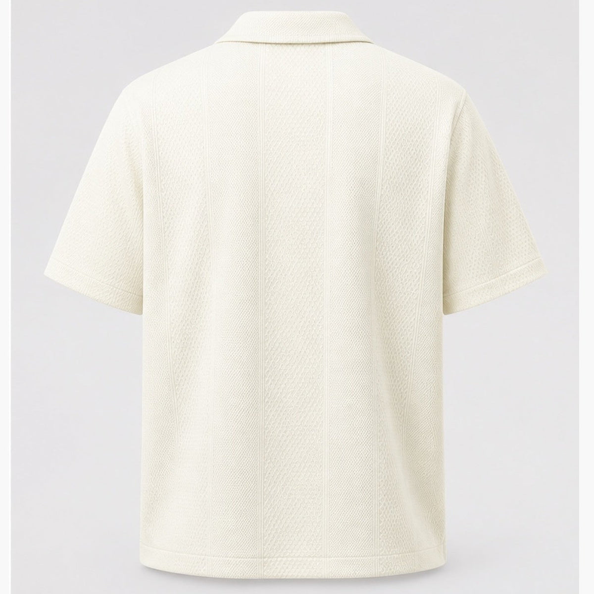 HAWYA Micro-Textured Tailored Polo - Off-White / Cream