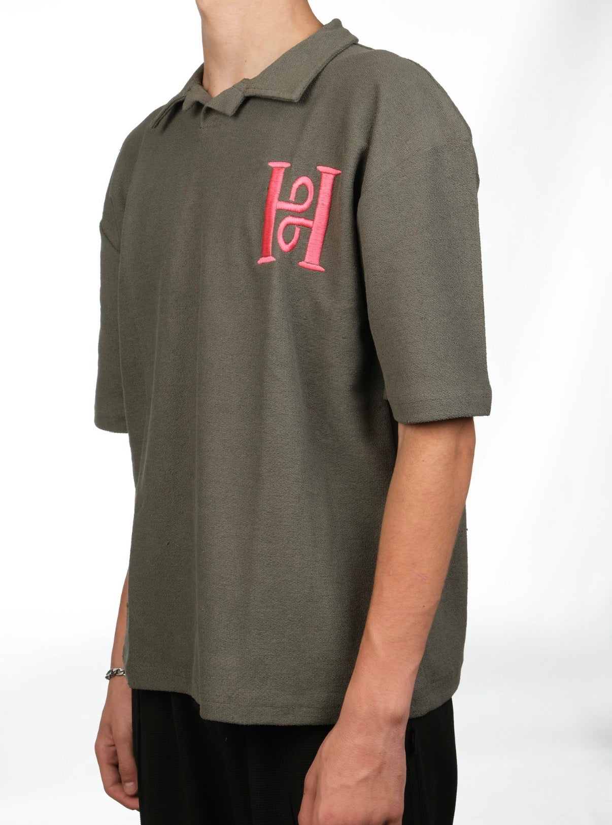 HAWYA "H" Embroided Boxy Polo Tee