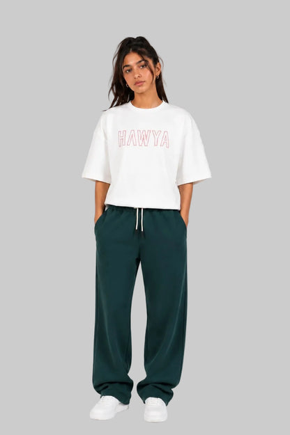 HAWYA Stacked Tall-Fit Sweatpants - Forest Green
