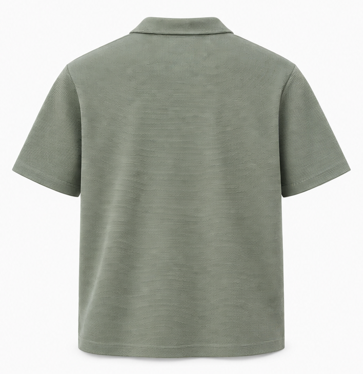 HAWYA Micro-Textured Tailored Polo Sage Green