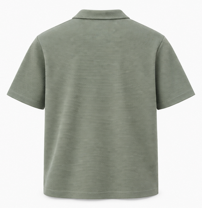 HAWYA Micro-Textured Tailored Polo Sage Green