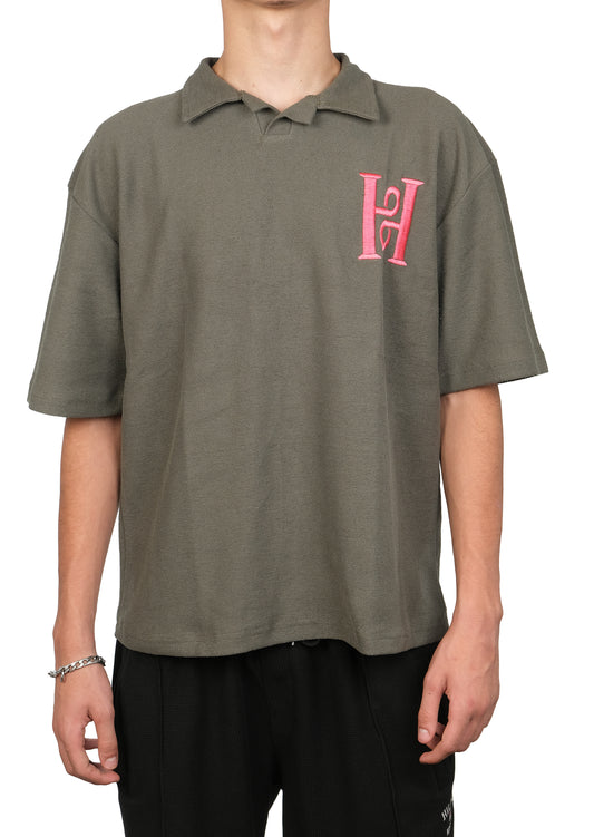HAWYA "H" Embroided Boxy Polo Tee