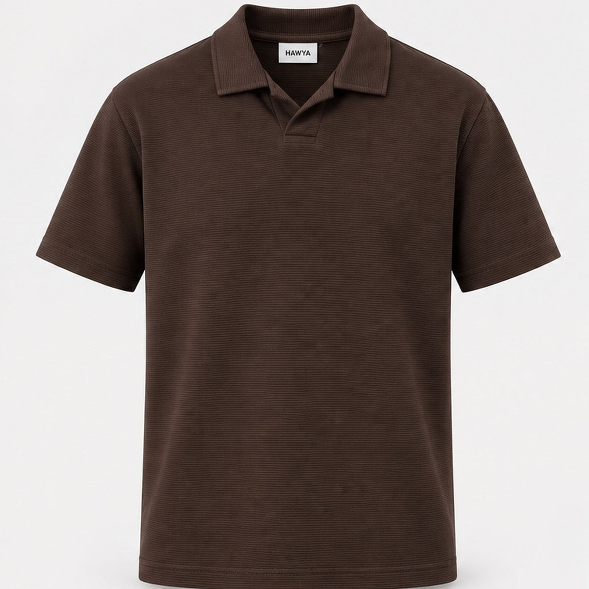 HAWYA Micro-Textured Tailored Polo ( Espresso Brown )