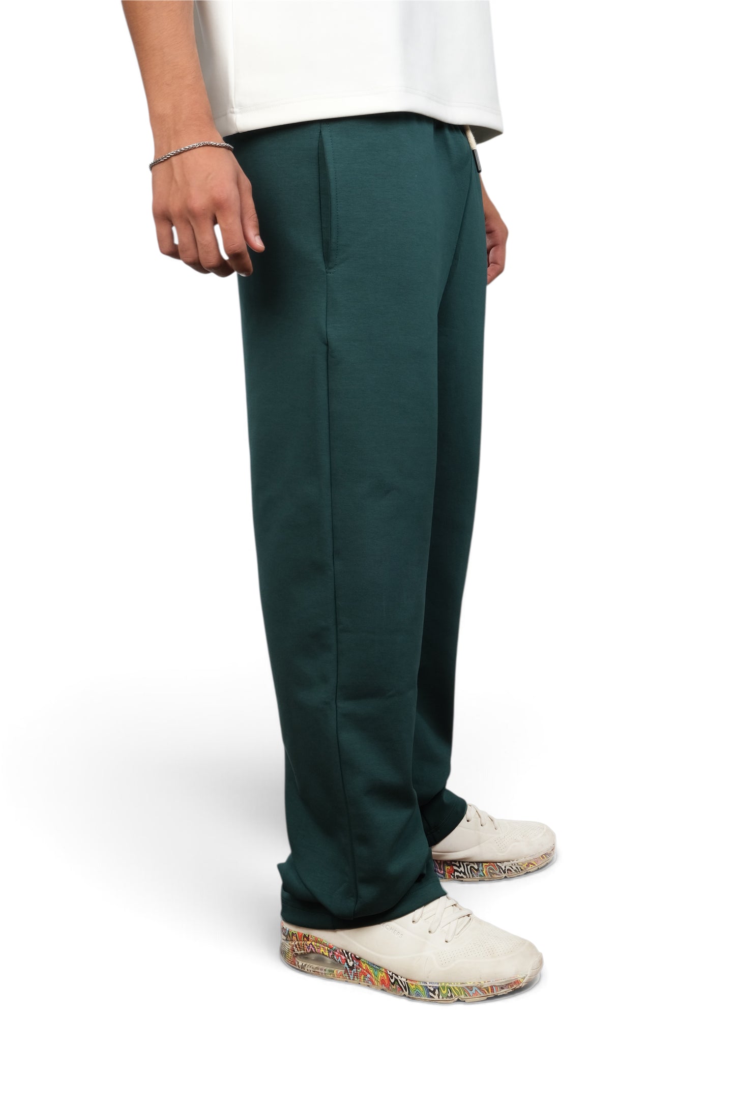 HAWYA Stacked Tall-Fit Sweatpants - Forest Green