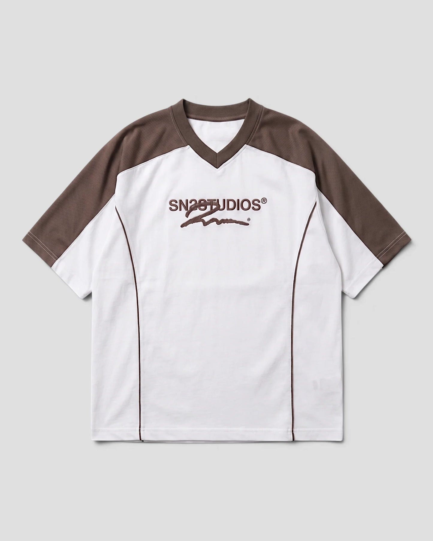DEMENTE NUMERAL BROWN AND WHITE JERSEY